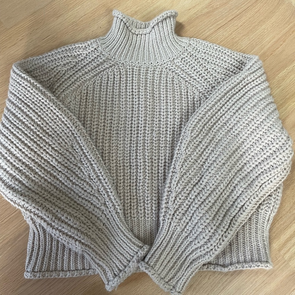 cable knit turtleneck sweater
